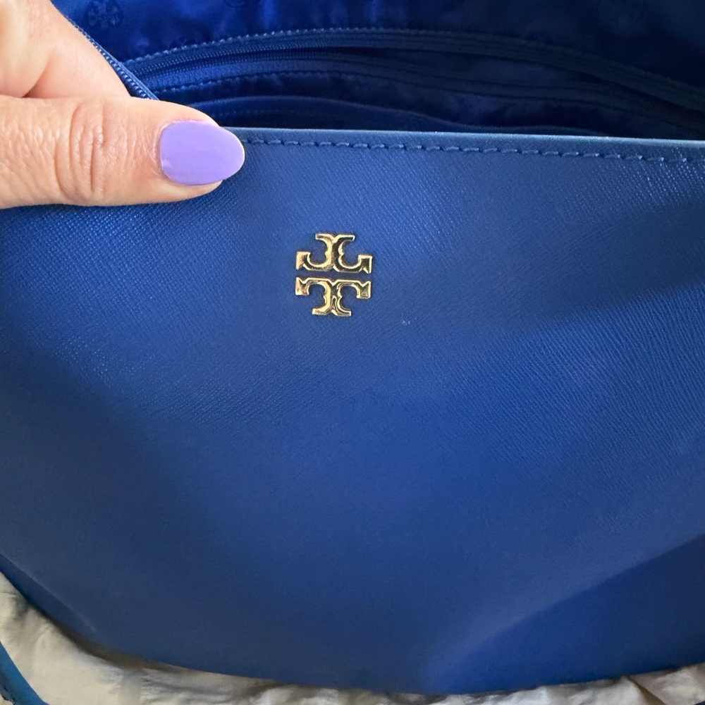 Tory Burch Royal Blue Clutch with Gold Accent